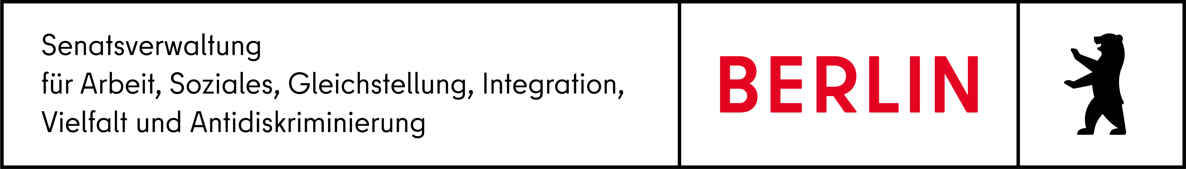Logo: Senatsverwaltung für Arbeit, Soziales, Gleichstellung, Integration, Vielfalt und Antidiskriminierung